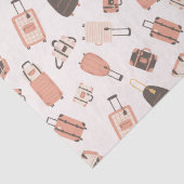 ピンクと茶色の荷物のスーツケース旅行パターン 薄葉紙 (詳細)