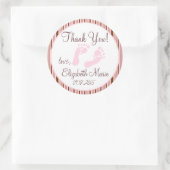 ピンクと茶色の赤ちゃんシャワー ラウンドシール (バッグ)