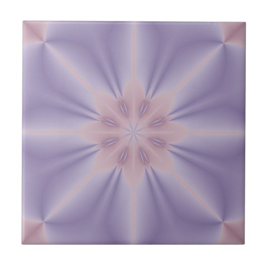ピンクと薄紫の3D花 タイル (正面)