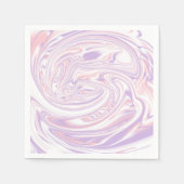 ピンクと薄紫モダンの液化マーブリングライン スタンダードカクテルナプキン (正面)