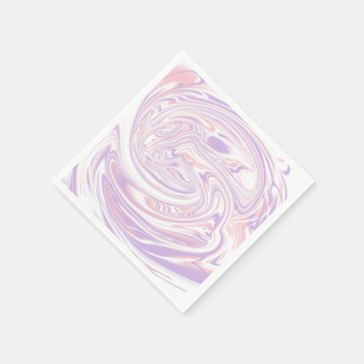 ピンクと薄紫モダンの液化マーブリングライン スタンダードカクテルナプキン (角)