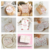 ピンクと赤いちごデイジーベリーファースト誕生日 招待状