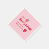 「ピンクと赤いちご誕生日」 スタンダードカクテルナプキン (角)