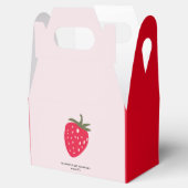 「ピンクと赤いちご赤ちゃんシャワー フェイバーボックス (オープン)