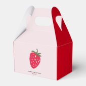 「ピンクと赤いちご赤ちゃんシャワー フェイバーボックス (正面サイド)