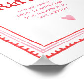 ピンクと赤いハートおむつラッフルサイン ポスター (角)