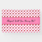 ピンクと赤いハートが私と結婚してくれるの 横断幕 (横)