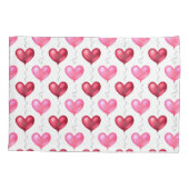 ピンクと赤いハートのバレンタインデーの愛 枕カバー (裏面-左)