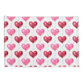 ピンクと赤いハートのバレンタインデーの愛 枕カバー (裏面-右)