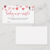 ピンクと赤いハートのバレンタインベビーワイプラッフル プレイスカード (正面/裏面)