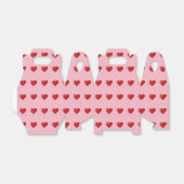 ピンクと赤いハートのパターンのバレンタインデート フェイバーボックス (折り畳みなし)