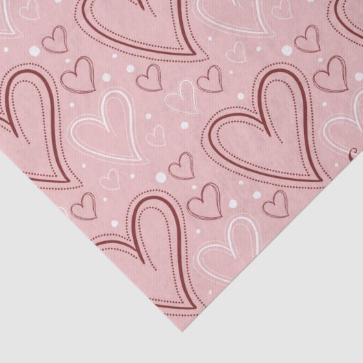 ピンクと赤いハートのパターンスバレンタインデー 薄葉紙 (詳細)