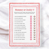 ピンクと赤いハートのママまたはパパのゲーム 招待状