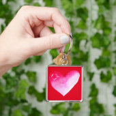 ピンクと赤いハートの水の色のアーポップ・アートのトバレンタイン キーホルダー (手)