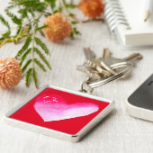 ピンクと赤いハートの水の色のアーポップ・アートのトバレンタイン キーホルダー (側面)