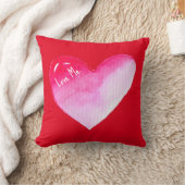 ピンクと赤いハートの水の色のアーポップ・アートのトバレンタイン クッション (ブランケット)