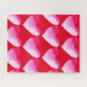 ピンクと赤いハートの水の色のアーポップ・アートのトバレンタイン ジグソーパズル (横)