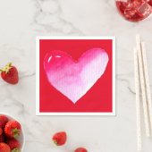 ピンクと赤いハートの水の色のアーポップ・アートのトバレンタイン スタンダードカクテルナプキン (インサイチュ)
