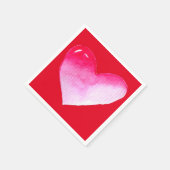 ピンクと赤いハートの水の色のアーポップ・アートのトバレンタイン スタンダードカクテルナプキン (角)