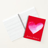 ピンクと赤いハートの水の色のアーポップ・アートのトバレンタイン ノートブック (内部)