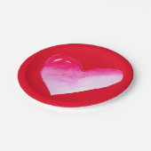 ピンクと赤いハートの水の色のアーポップ・アートのトバレンタイン ペーパープレート (アングル)
