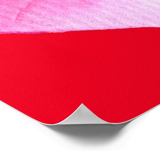 ピンクと赤いハートの水の色のアーポップ・アートのトバレンタイン ポスター (角)