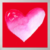 ピンクと赤いハートの水の色のアーポップ・アートのトバレンタイン ポスター (正面)