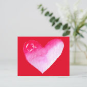 ピンクと赤いハートの水の色のアーポップ・アートのトバレンタイン ポストカード (スタンド正面)