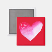 ピンクと赤いハートの水の色のアーポップ・アートのトバレンタイン マグネット (正面/裏面)