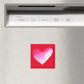 ピンクと赤いハートの水の色のアーポップ・アートのトバレンタイン マグネット (インサイチュ (食洗機))