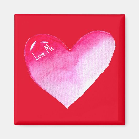 ピンクと赤いハートの水の色のアーポップ・アートのトバレンタイン マグネット (正面)