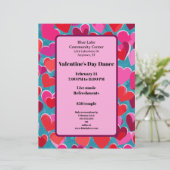 ピンクと赤いハートオンブルーバレンタインデンス レターヘッド (スタンド正面)