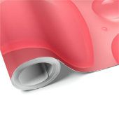 ピンクと赤いハートバブルパターン ラッピングペーパー (ロールコーナー)