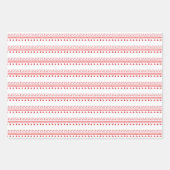 ピンクと赤いハートバレンタインデーの贈り物 ラッピングペーパーシート (正面2)