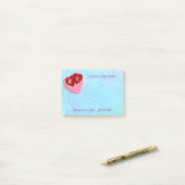 ピンクと赤いハートパーソナライズされた結婚ズ ポストイット (デスク上)