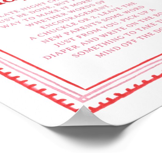 ピンクと赤いハート深夜おむつゲーム ポスター (角)