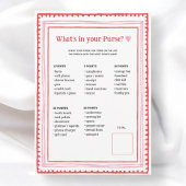 ピンクと赤いハート赤ちゃんシャワー財布ゲームカード 招待状