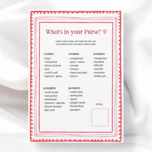 ピンクと赤いハート赤ちゃんシャワー財布ゲームカード 招待状