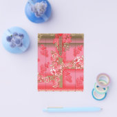 ピンクと赤い金ゴールドの背景のデザイン チラシ (シングル)