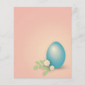 ピンクと赤ちゃんブルーのイースターの卵と春の花 チラシ (裏面)