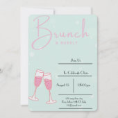 ピンクと赤ちゃんブルーのブライダルシャワー 招待状 (正面)