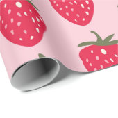 ピンクと赤とイチゴ柄 ラッピングペーパー (ロールコーナー)