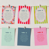 ピンクと赤のはっきりしたタイポグラフィ・テーブルの座席表