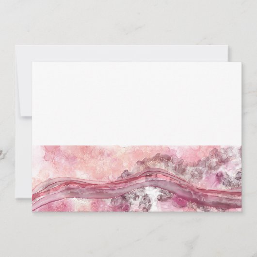 ピンクと赤のアルコールインク シーズンカード (正面)