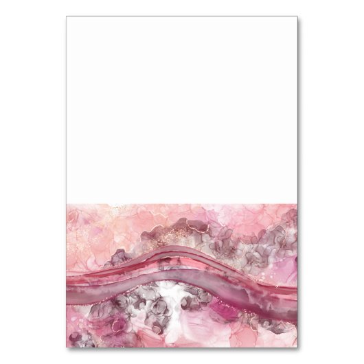 ピンクと赤のアルコールインク テーブルナンバー (正面)