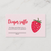 ピンクと赤のイチゴおむつラッフル エンクロージャーカード (正面)