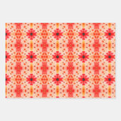ピンクと赤のオレンジ ラッピングペーパーシート (正面)