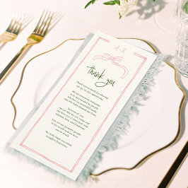 ピンクと赤のカラフルありが結婚とうございます座席表 サンキューカード