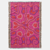 ピンクと赤のカリフォルニアワイルドフラワー スローブランケット (正面縦)