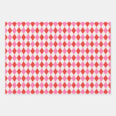 ピンクと赤のクリアーガイルスマス ラッピングペーパーシート (正面2)